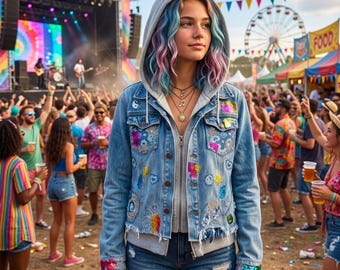 Chaqueta vaquera con capucha de Free People, reciclada.