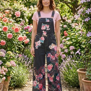Handcrafted Upcycled Cider Floral Patchwork Overall By ThreadsReclaimed - SM