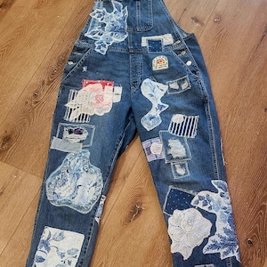 Custom and Hand Crafted Upcycled Patchwork Overall- Gap Small (Ankle)