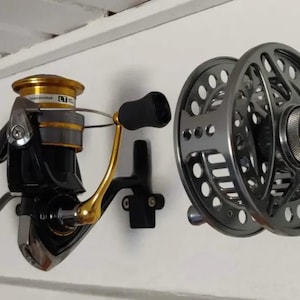 Fishing Reel Wall Mount | Storage Holder for Fishing Gear | Display & Organization | Garage, Man Cave, Boat, Tackle Room