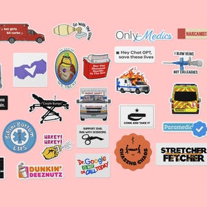 EMT Paramedic Sticker Pack | Waterproof Funny First Responder Decals | EMS Medic Gear | Sarcastic Health Care Humor Gifts | Hospital Humor image 5