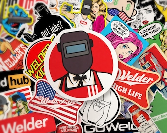 Schweißen Sticker Pack | Lustige Schweißer Aufkleber | Metall Arbeiter Humor Zahnrad | Sarkastischer blauer Kragen-Aufkleber für Schweißer-Eisen-Arbeits-Ingenieure auf der Baustelle