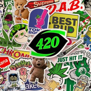 Weed Culture Sticker Pack | Waterproof Stoner 420 Cannabis Decals | Hippie Pot Leaf Marijuana Humor Stickers | Laptop Bottle Skateboard Gift
