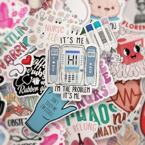 Paquete de pegatinas de enfermería / Calcomanías médicas humorísticas impermeables / Pegatinas de vida de enfermera / Regalos para enfermeras/os de enfermería certificada/Accesorios para el cuidado de la salud