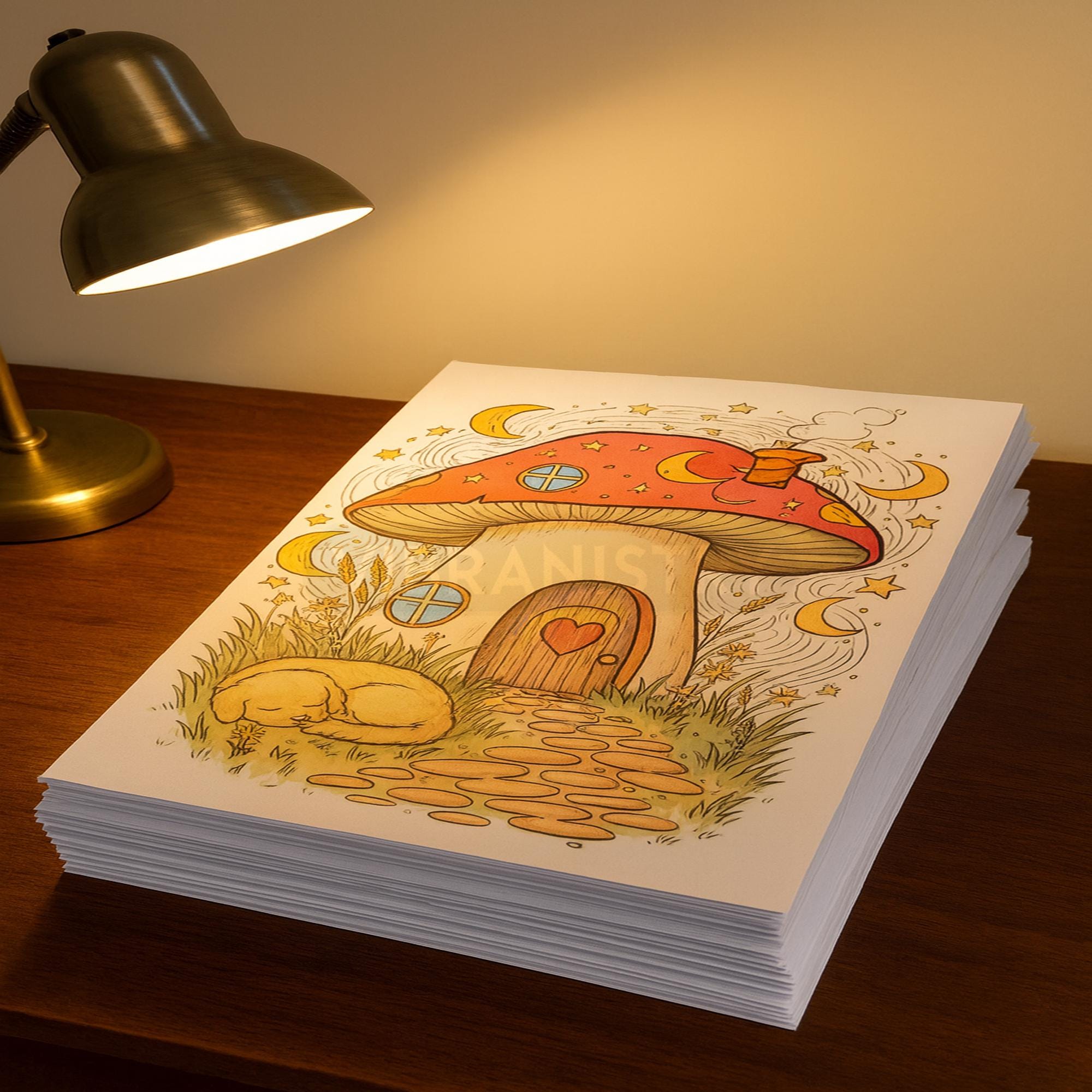 Whimsical Mushroom House Coloring Pages – 6 Printable Fantasy Cottage ...