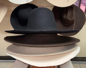 Australian Merino Wool Felt Body 250g Western Weight Medium Crown Wide Brim Pre-stiffened Unblocked for Millinery Hat Makers