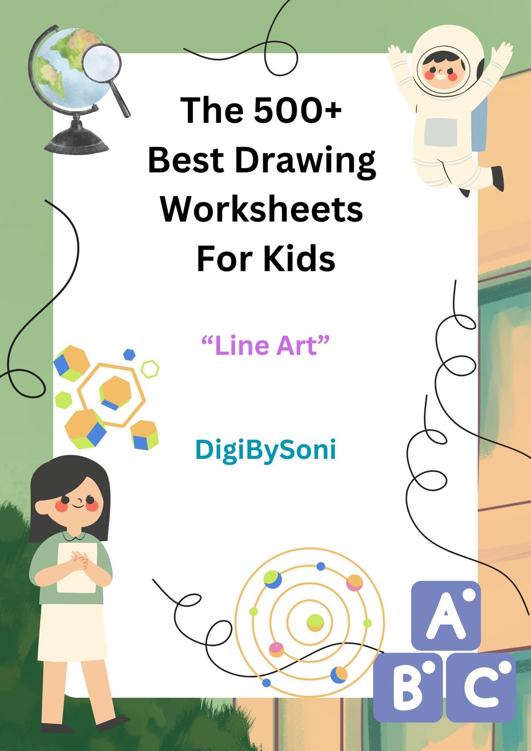 Drawing & Coloring Printable Worksheets for Kids - Etsy