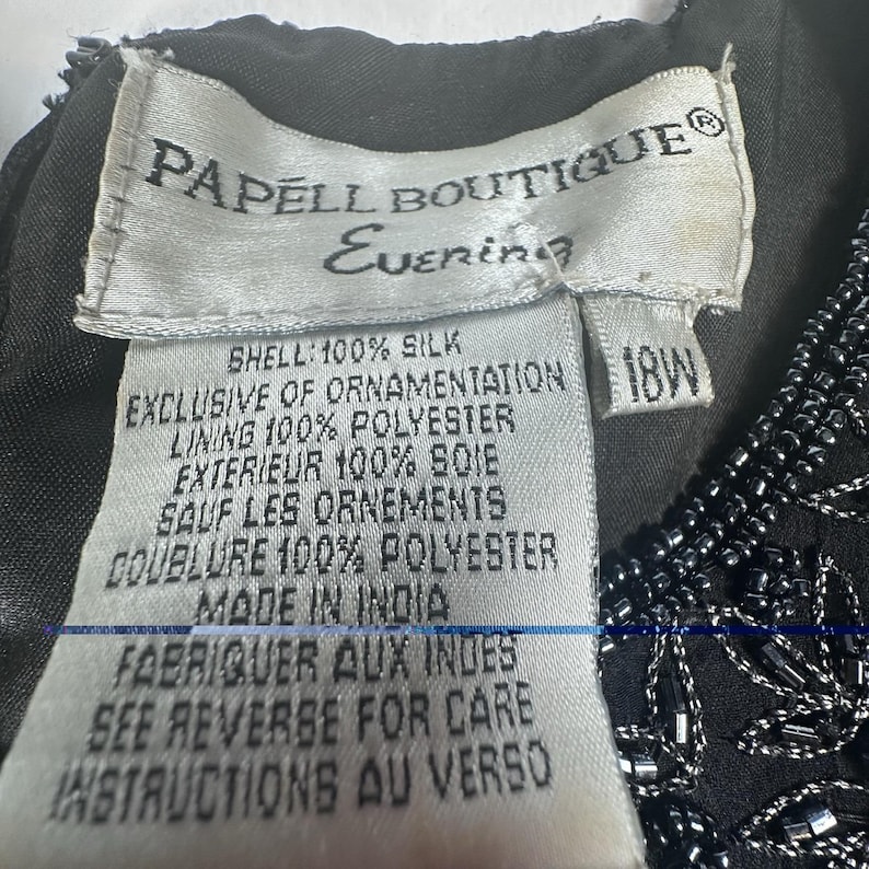 Blusa vintage de seda con cuentas para noche de Adrianna Papell 18W Boutique, estilo años 90, para mujer de negocios imagen 3