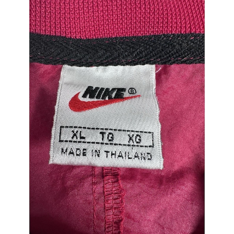 Vintage Nike Herr Nylon Windbreaker Jacka Pullover V-ringad Röd Storlek XL bild 7
