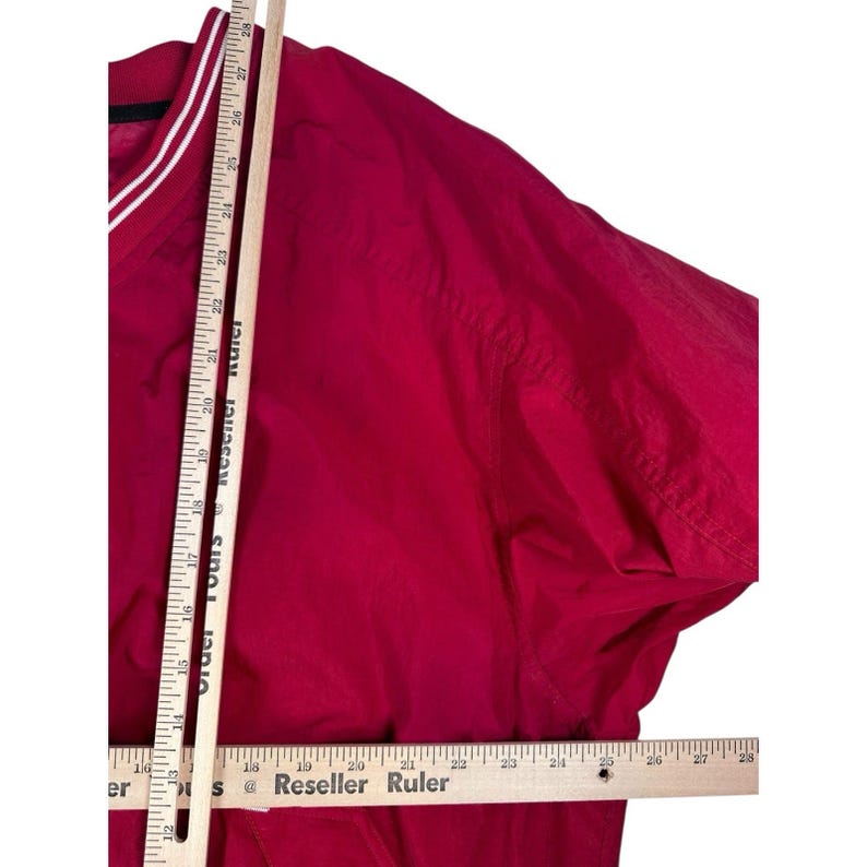 Vintage Nike Herr Nylon Windbreaker Jacka Pullover V-ringad Röd Storlek XL bild 10