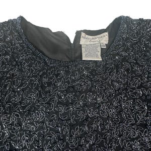 Blusa vintage de seda con cuentas para noche de Adrianna Papell 18W Boutique, estilo años 90, para mujer de negocios imagen 2
