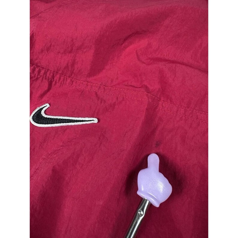 Vintage Nike Herr Nylon Windbreaker Jacka Pullover V-ringad Röd Storlek XL bild 6