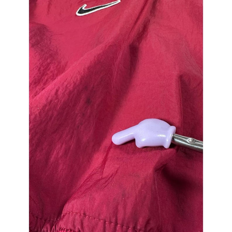 Vintage Nike Herr Nylon Windbreaker Jacka Pullover V-ringad Röd Storlek XL bild 5