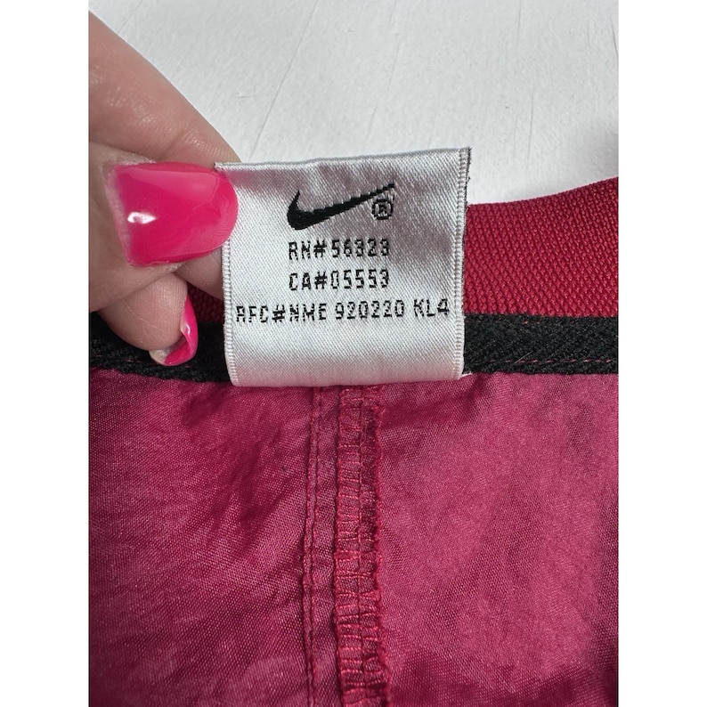 Vintage Nike Herr Nylon Windbreaker Jacka Pullover V-ringad Röd Storlek XL bild 8