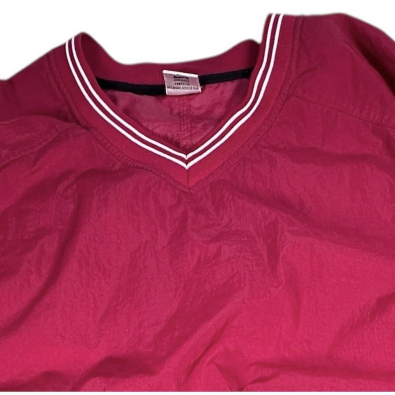 Vintage Nike Herr Nylon Windbreaker Jacka Pullover V-ringad Röd Storlek XL bild 2