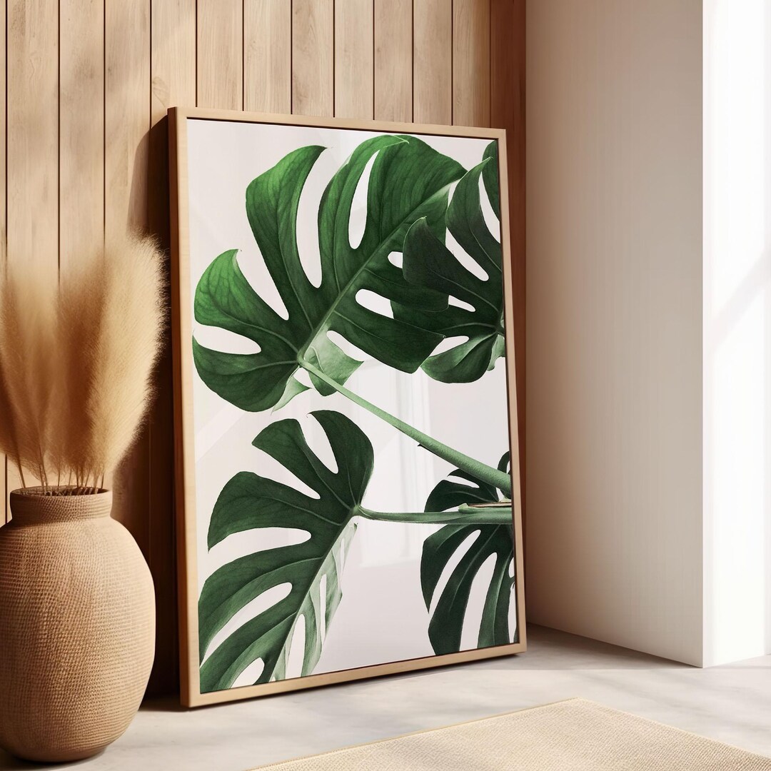 Monstera Print Green Wall Art Tropical Plant Print Leaves Poster monstera-print-green-wall-art-tropical-plant-print-leaves-poster