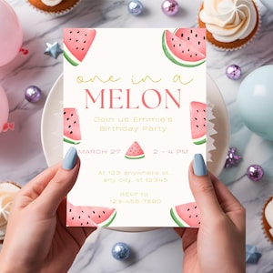 Watermelon Birthday Invitation: Editable Template (Digital Download)