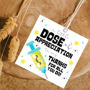 Nurse Appreciation Gift Tag: Syringe Design (Printable Template, Download)
