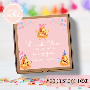 Pizza Box Label, Printable Pizza Theme Template, Pizza Party Favor, Personalized Printable Label, Party Decor, Pizza Party Food Favor