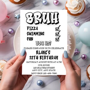 Modelo de convite de aniversário para irmão, convite para irmão, convite para irmão, festa para irmão, festa para meninos adolescentes, irmão, é meu aniversário, Canva