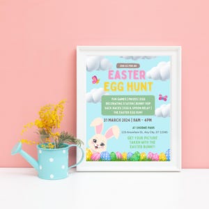 Easter Egg Hunt Flyer Printable Easter Party Invitation Easter Egg Hunt Sign Kids Easter Bunny Event Easter Egg Hunt Invite Instant Download