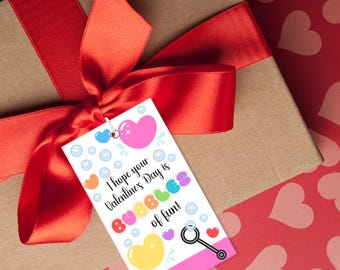 Valentines Bubble Wand Gift Tags: Printable Classroom Favor (PDF + JPEG)