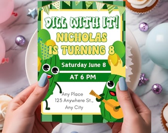 Editable Dill Pickle Birthday Invitation Template (Digital Download)