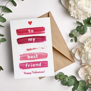 Valentijnsdagkaart voor beste vriend | Eenvoudige, schattige Valentijnscadeau | Beste vriendkaart | Beste Valentijnskaart | galentine kaart vrienden voor altijd