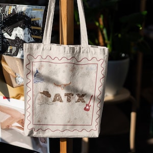 Bolsa de tela Texas Pride - Recuerdo de Austin, Texas - Bolsa de lona estilo western - Regalos para ella - Accesorios vaqueras chic - Amantes de la música country