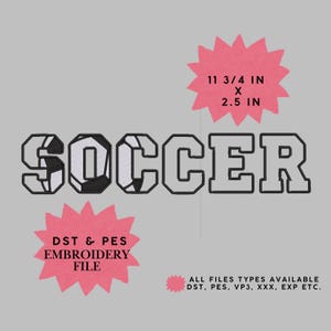 Diseño de bordado de fútbol / Archivo de diseño de bordado de fútbol / Archivo de bordado de fútbol personalizado / Letras bordadas de fútbol / Archivo de bordado de fútbol