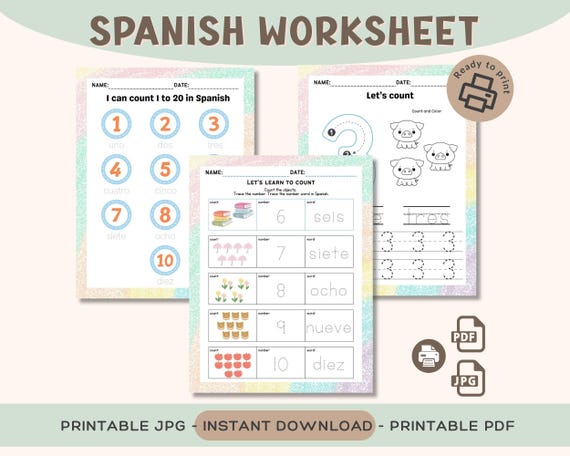 Learn Spanish Numbers Stack Spanish Numbers To 50 Worksheet