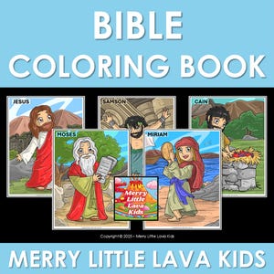 Bible Coloring Book for Kids Sunday School Scripture for Children Church Religious Studies Activity Booklet Fun Worksheets Pages Bible Study