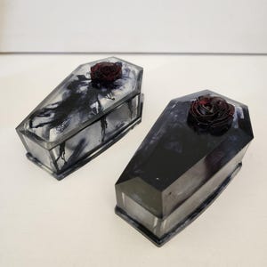 Unique Resin Coffin Trinket Box: Gothic Jewelry Storage