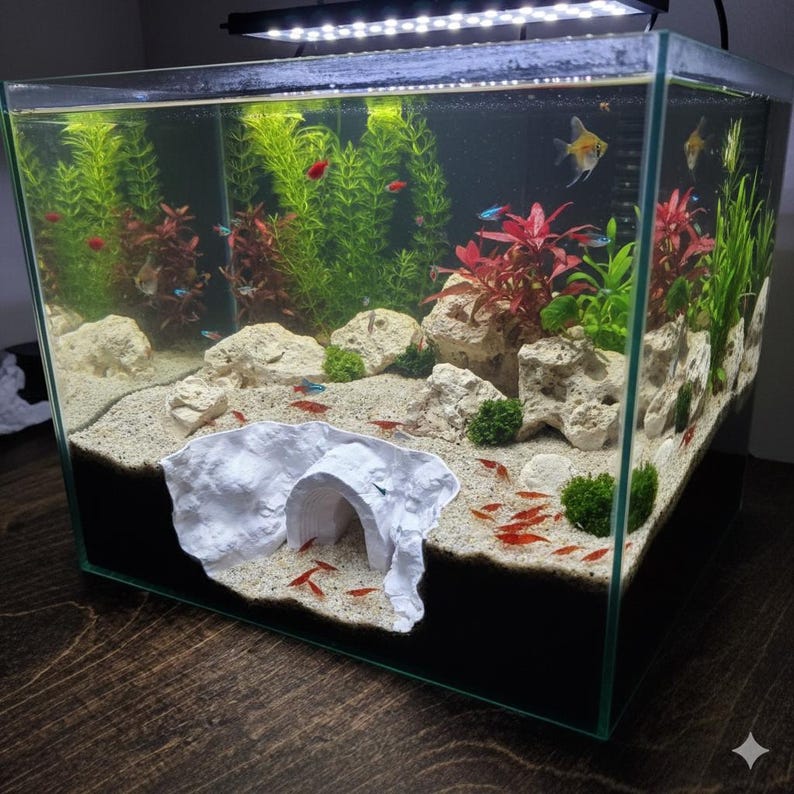 Fish Tank Strusher Aquarium Decor Cave – 3D Printed Underground Sanctuary for Fish ...