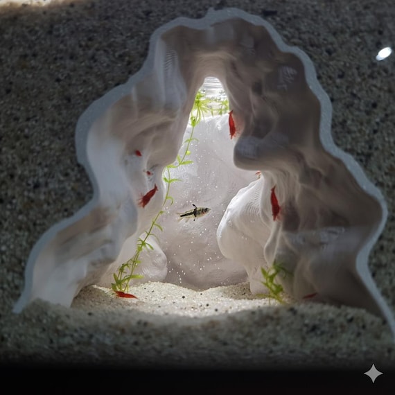 Aquarium Cave | “Rift Channel“ | Underground Tunnel Hiding Spot | 3 Sizes, 5 Colors