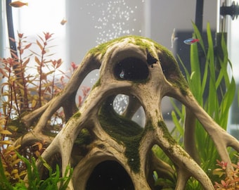 Decoración para acuarios con raíces de mangle rojo impresas en 3D: una alternativa a la madera flotante para el paisajismo acuático de peceras (tamaños personalizables).