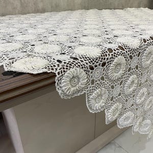 Handmade Crochet Tablecloth for 6 People – Unique Ethnic Design