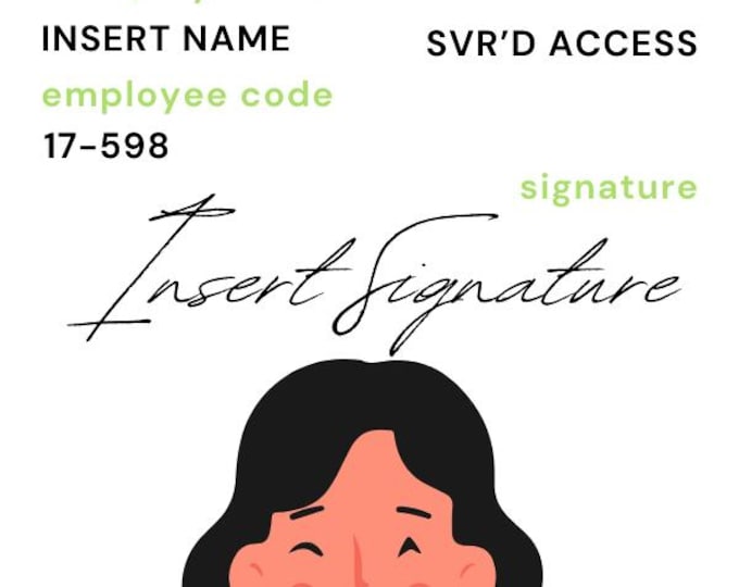 Severance Lumon ID Badge Canva Editable Template Etsy