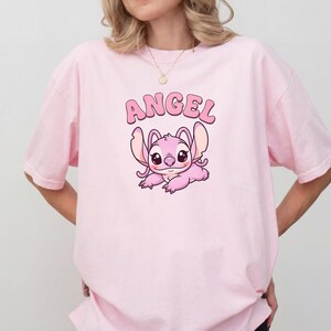 Comfort Colors® Angel Cute Cartoon Shirt, Pink Kawaii Graphic Tee, Aesthetic Soft Girl T-Shirt, Cute Character Top image 11