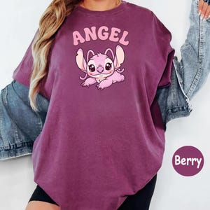 Comfort Colors® Angel Cute Cartoon Shirt, Pink Kawaii Graphic Tee, Aesthetic Soft Girl T-Shirt, Cute Character Top image 5
