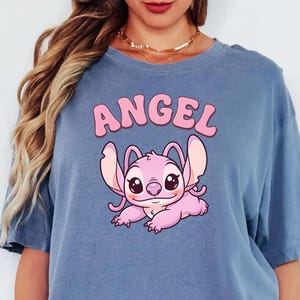 Comfort Colors® Angel Cute Cartoon Shirt, Pink Kawaii Graphic Tee, Aesthetic Soft Girl T-Shirt, Cute Character Top image 4