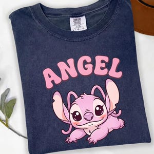 Comfort Colors® Angel Cute Cartoon Shirt, Pink Kawaii Graphic Tee, Aesthetic Soft Girl T-Shirt, Cute Character Top image 2