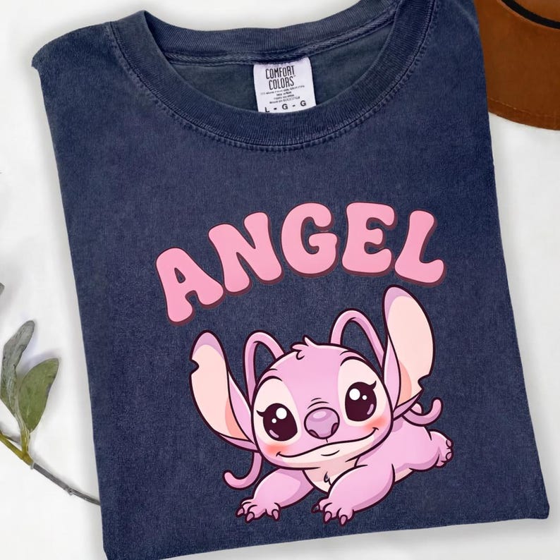 Comfort Colors® Angel Cute Cartoon Shirt, Pink Kawaii Graphic Tee, Aesthetic Soft Girl T-Shirt, Cute Character Top image 2