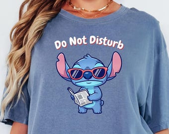 Comfort Colors® Do Not Disturb Funny Cartoon Shirt, Introvert Reading Tee, Cute Chill Graphic T-Shirt, Book Lover Aesthetic Top