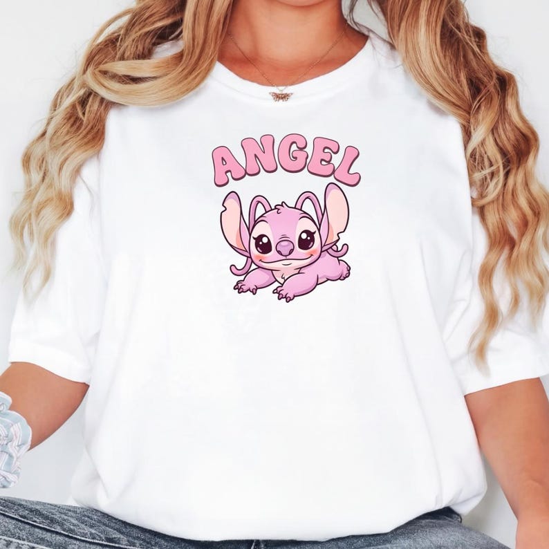 Comfort Colors® Angel Cute Cartoon Shirt, Pink Kawaii Graphic Tee, Aesthetic Soft Girl T-Shirt, Cute Character Top image 10