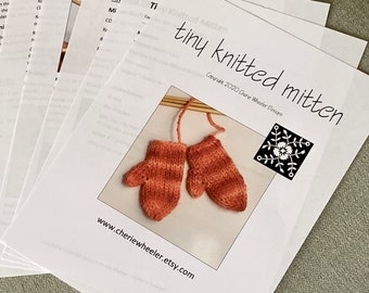 Tiny Knitted Mitten Pattern PDF - Christmas Ornament or Gift Box Decor!