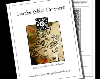 Garden Rabbit Ornament Cross Stitch PDF Pattern