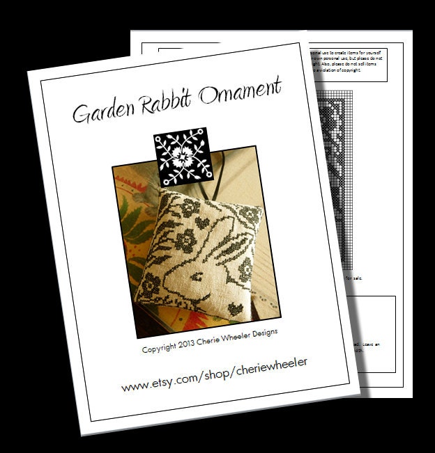 Garden Rabbit Ornament Cross Stitch PDF Pattern