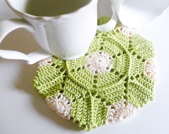 Color Block Hexagon Crochet Potholder PDF Pattern