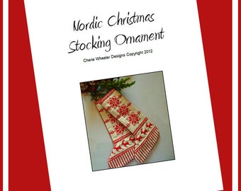 Nordic Christmas Stocking Cross Stitch PDF Pattern